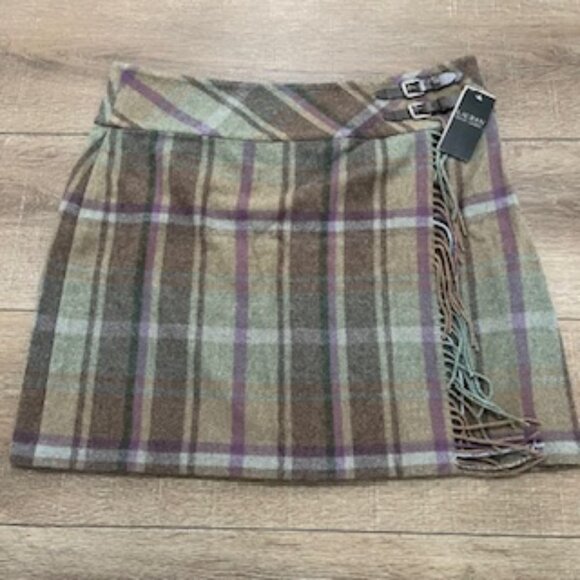 NEW Lauren By Ralph Lauren Women’s Size 16 Skirt Brown Wool Blend Wrap Style - Picture 7 of 10